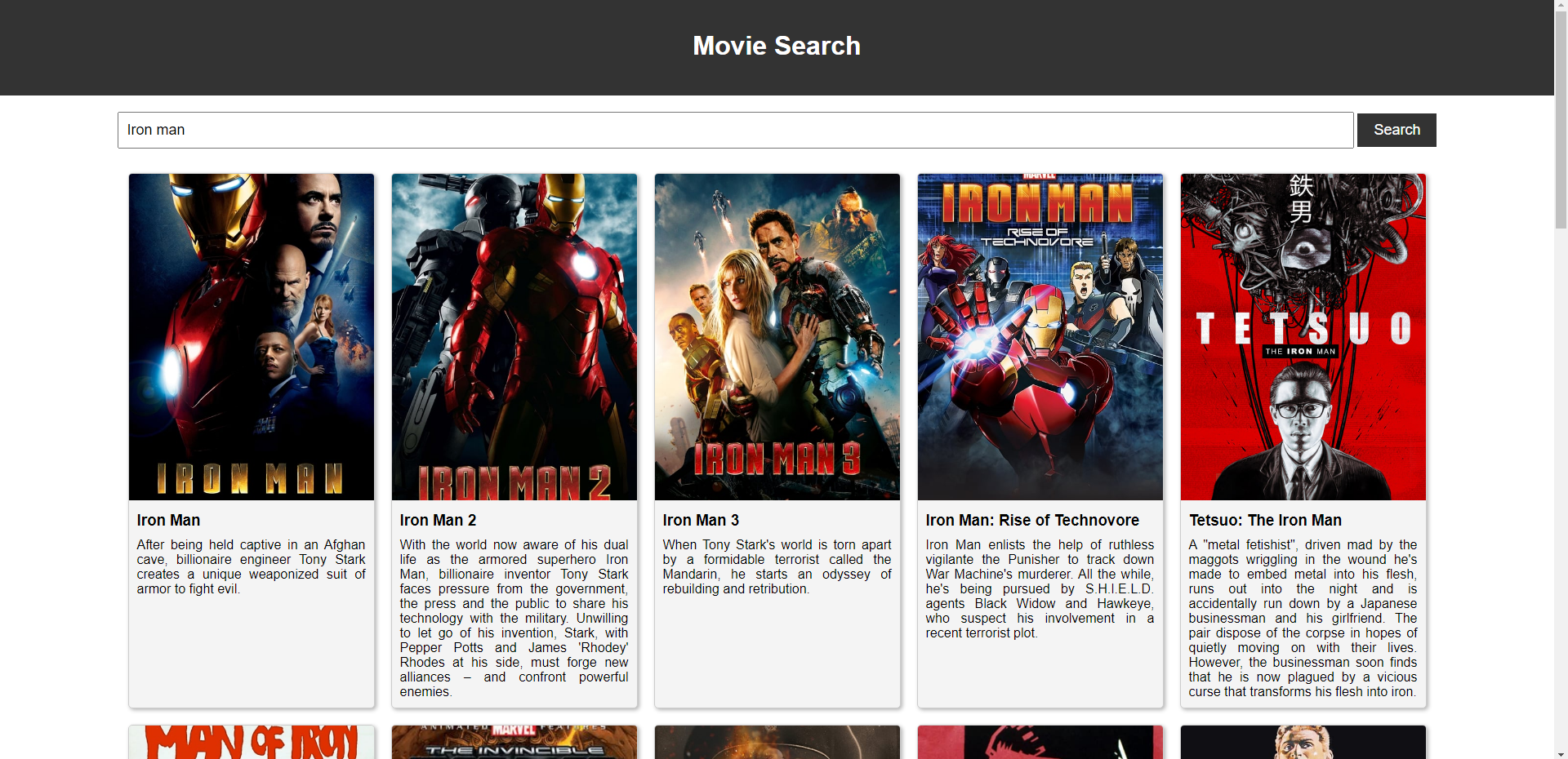 Movie Finder Website